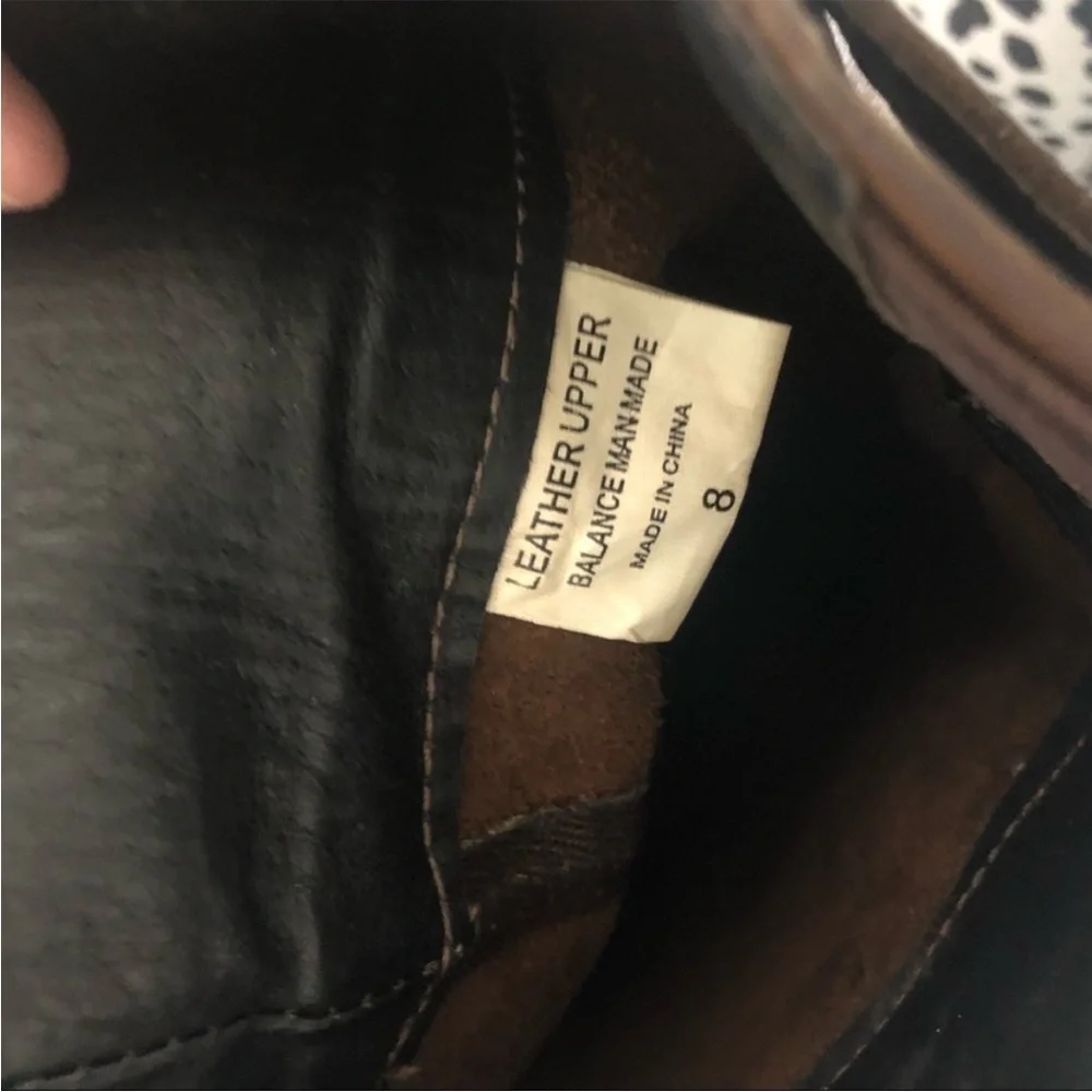 Brown distressed Leather Knee-High Boots size 8 - Picture 3 of 8